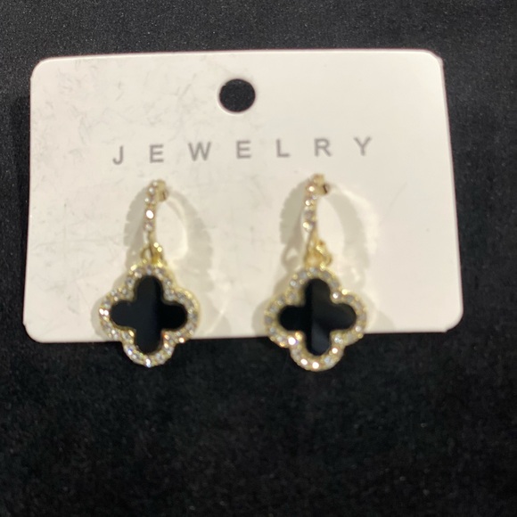 New earrings black and golden with crystal - Picture 4 of 5